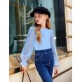 thumbnail image 2 of Arshiner Girls Cute Shirt Crewneck Mesh Long Sleeve Swiss Dots Pullover T-Shirts Girls Top, 2 of 6