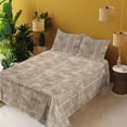 thumbnail image 2 of Ambesonne Exotic Branches Fitted & Flat Sheet with Sham 3 Pcs Set, Simple Forest Leafy, Twin XL, Sea Green Dark Mustard, 2 of 5