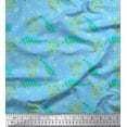 thumbnail image 1 of Soimoi Blue polyester Crepe Fabric Dot & Leaves Print Sewing Fabric Yard 42 Inch Wide, 1 of 2