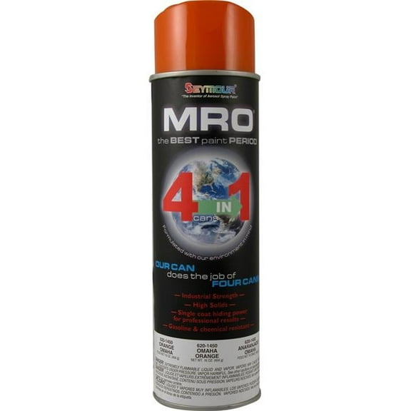 Seymour of Sycamore  20 oz Industrial Mro High Solids Spray Paint, Omaha Orange - Pack of 6