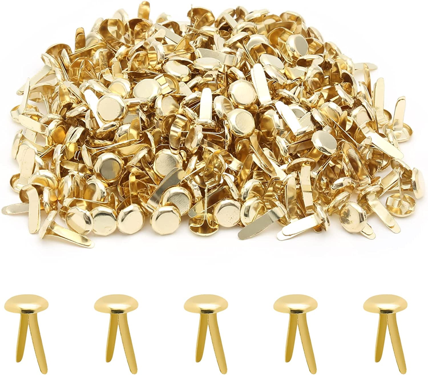 Metal Paper Fasteners Split Pins Pastel, 8 x 12mm Gold Mini Round Brads ...