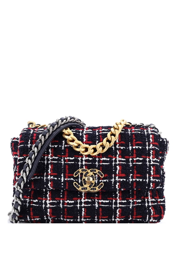 Pre-Owned 19 Flap Bag Quilted Tweed Medium By Rebag