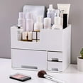 Stackable Makeup Organizer with Drawers, Plastic Storage Box Countertop