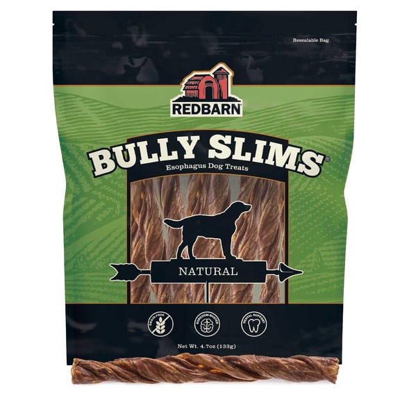 Redbarn All-Natural Bully Slims Beef Esophagus Chew Treats, 4.7 oz Bag