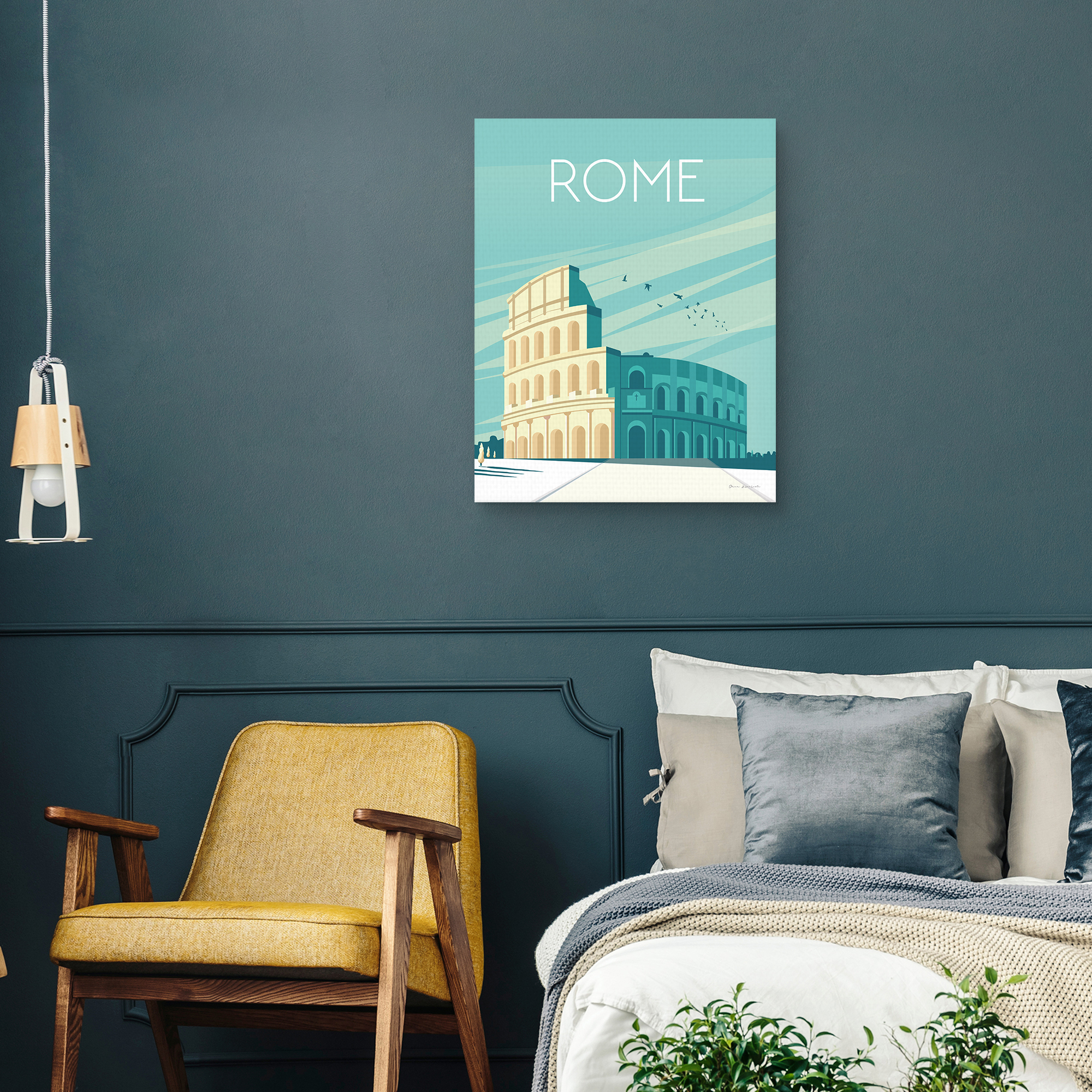 Masterpiece Art Gallery Rome Cities Canvas Art Print, 22" x 28", by Omar Escalante