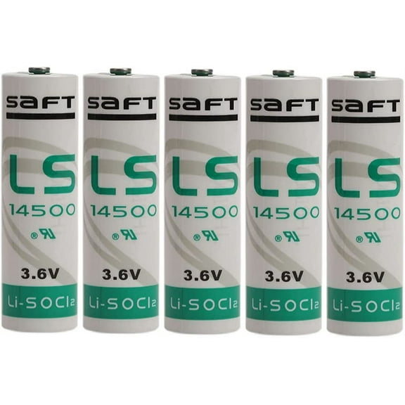 (Pack of 5) LS14500 Li-Battery 3.6V 2450mAh for SAFT LS14500 Battery Water Electricity Meter PLC Facility Equipment Spare Generic Battery