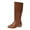 B Brown, variant on Women's Knee High Boots Pointed Toe Block Heel Long Boots Comfortable Low Heel Womens Boots Trendy Comfortable Streetwear Daily Shoes Yellow 38