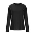 thumbnail image 5 of biudgviw Casual Tops for Women Lounge Long Sleeve Crewneck Basic Shirts Fall Slim Solid Color Blouses, 5 of 6