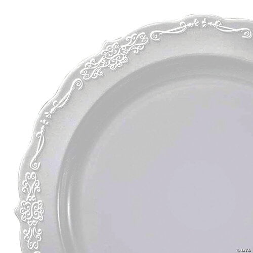 Premium 10 Clear Vintage Round Disposable Plastic Dinner Plates 120 Com Premium 10 Clear Vintage Round, Round Premium Plastic Dinner Plates