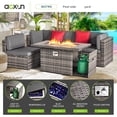 thumbnail image 6 of Aoxun 8 PCS Outdoor Patio Furniture Set with 44-inch Fire Pit Table, Gray Cushions, 6 of 8