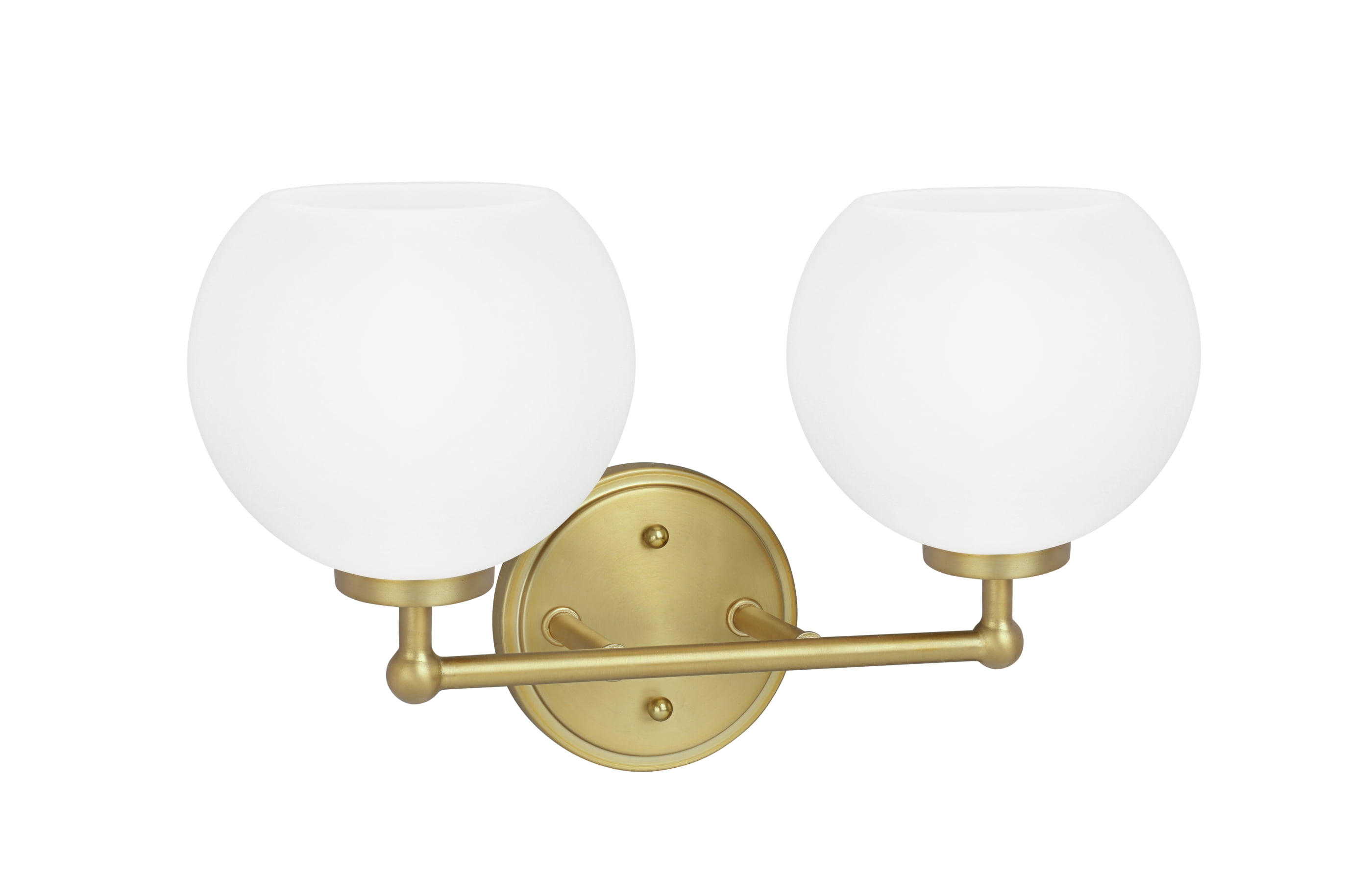 Aspen Creative 62223, Two-Light Metal Bathroom Vanity Wall Light Fixture, 14-1/2" Wide, Transitional Design in Gold