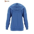 thumbnail image 6 of Spencer Womens Fashion Hoodies Sweatshirt Long Sleeve Button Drawstring Pullover Tops with Pockets (L, Blue), 6 of 8