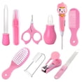 thumbnail image 2 of FZFLZDH 10Pcs/Set Baby Health Care Kit,Portable Newborn Infant Nursery Set Kids Grooming Kit Baby Nail Clipper Brush Comb Cleaning Sets ,Baby Nail Scissors, Nail Clipper(Pink), 2 of 7