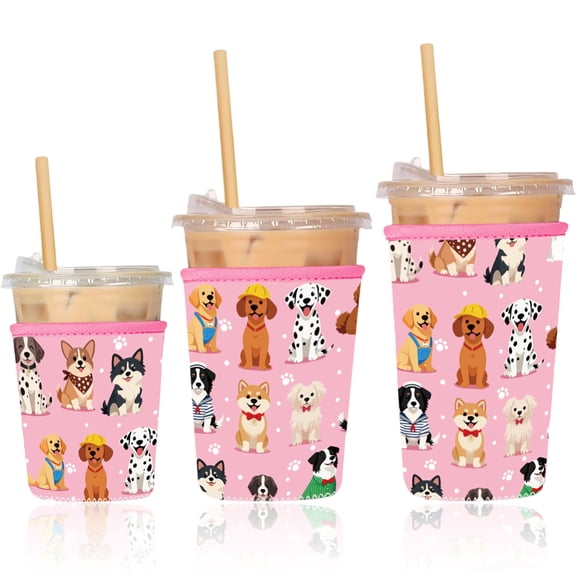 3Pcs Neoprene Cup Sleeve Insulated Reusable Coffee & Tea Cup Sleeves Mixed Shapes 251.3~283x105~155mm DIY