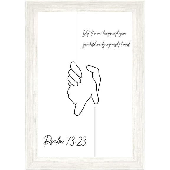 Psalm 73:23 Christian Wall Art – Inspirational Scripture Decor – Bible Verse Gift for Women, Spiritual Home Decoration