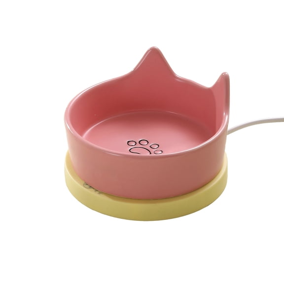 Bcylexb Heated Pet Water Bowls – Anti-Bite Power Cord, Water Dispenser Suitable for Dogs, Cats, Chickens, Ducks, and Birds, Pink