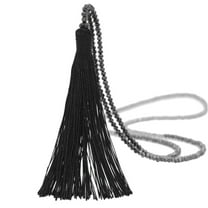 Fdelink Fashion Necklace Chain Sweater Boho Vintage Women Bead Long Glass Drop Necklace Tassel Necklaces Pendants Black