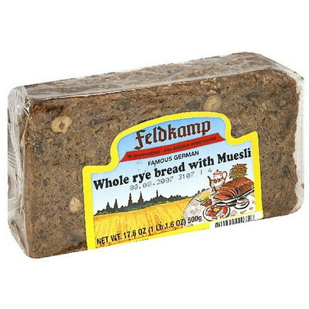 Feldkamp Whole Rye Bread with Muesli, 16.75 oz (Pack of 12)