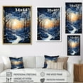 thumbnail image 4 of Designart "Blue Monochrome Forest Winter wall art" Landscape & Nature Floater Framed Canvas Art Print, 4 of 7