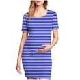 thumbnail image 1 of Robe de Maternité pour Femmes, Style Mi-Mollet Plissé à Imprimé avec Manches Courtes et Encolure Ronde, Mélange Polyester-Spandex, Coupe Confortable Extensible, Idéale pour les Séances Photo de Grossesse Ou les Occasions Formelles, 1 of 6