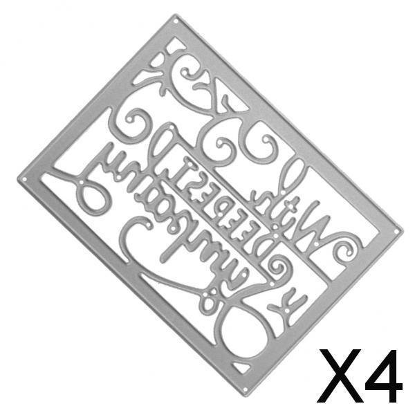 2 Plantillas de Troqueles de corte Soledad para tarjetas de papel de grabado DIY 4 piezas