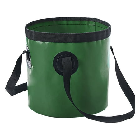 Green Durable Foldable Water Bucket with 10L Capacity for Camping Fishing Hiking and Car Washing 1pc