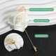 thumbnail image 2 of Uxcell 1-Pack Insignias de Flor para Hombres, Pin de Rosa Hoja Dorada para Novios en Bodas/Bailes/Fiestas [Blanco Crema], 2 of 7