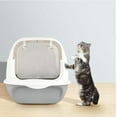 thumbnail image 5 of Foldable Cat Litter Box, Fully Enclosed Litter Box with Lid, Covered Kitty Kitten Litter Boxes Enclosure with Scoop, Odor Control, Easy to Clean, 3 Modes for Cat up to 12 lbs(Grey), 5 of 6