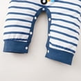 thumbnail image 7 of Infant Baby Boys Clothes Baby Boys One-piece Romper Bodysuit Long Sleeve Dinosaur Print Stripe Romper Jumpsuit Blue 6-9 Months, 7 of 7