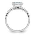 thumbnail image 2 of 14k White Gold Solitaire 1.75ct. Emerald Beaded Bezel Moissanite Engagement Ring Ri Size 6.5, 2 of 7