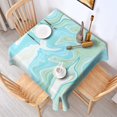 thumbnail image 2 of Square Tablecloth, Waterproof Polyester Table Cover, Wrinkle Resistant & Washable Fabric for Dining, Kitchen, Picnic, 60x60in(152x152cm), Liquid & Marble Print, 2 of 6