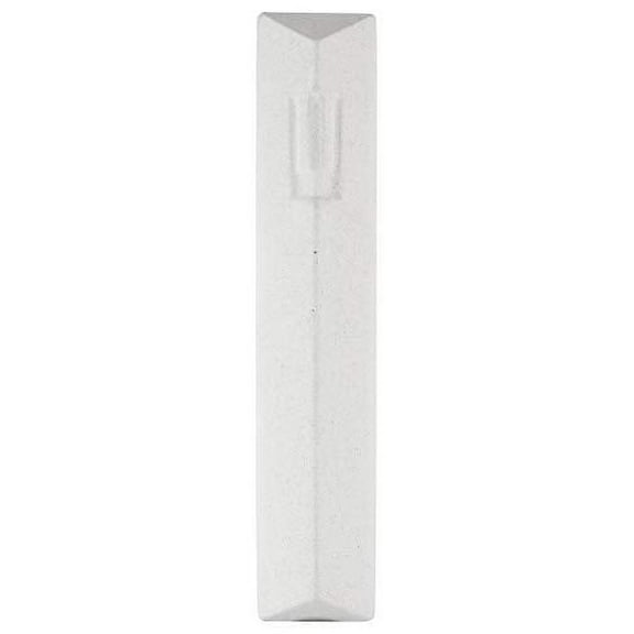 A&S Mezuzot Modern Cement Mezuzah Case in Pyramid Shin Design Waterproof Judaica Door Mezuzah Home Blessing and Protection Cover (White, 7 Inches)