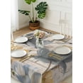 thumbnail image 3 of Spring Tulips Flower Suqare Tablecloth - 60 x 60 Inch, Vintage Floral Barn Doors Rustic Beige Waterproof & StainResistant Tablecloth, Washable Oil-proof Table Cover for Dining/Party/Wedding/Buffet, 3 of 9