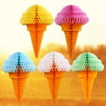 thumbnail image 3 of 5pcs Party Hanging Ice Cream Tissue Paper Honeycomb Ball Decoration for Wedding Birthday Festival Carnivals Gatherings (Random Color), 3 of 4