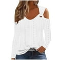 thumbnail image 2 of Womens Tops Women's Fashion Casual Solid Color Long-Sleeved Blouse Sexy Tops for Women Plus Size Tops for Women, 2 of 5