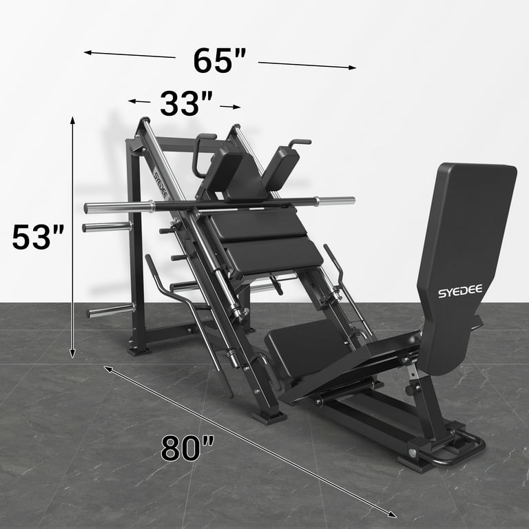 syedee Leg Press Machine Leg Press Hack Squat Combo with Linear Bearing 2000lb Weight Capacity Lower Body Built Weight Machine for Glute Ham and
