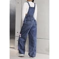 thumbnail image 5 of Lullu Girls Denim Overalls Bow Wide Leg Dungarees Sleeveless Suspenders Jumpsuit, Sizes 8-9, 5 of 7