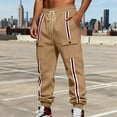 thumbnail image 4 of Men's Fleece Sweatpants Casual Loose Fit Joggers Elastic Waist Heavyweight Tapered Cargo Pants with Pockets, 4 of 9
