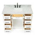 thumbnail image 6 of Ariel Hepburn 49 In. Rectangle Sink Vanity With 1.5 In. Carrara White Countertop In White, 6 of 9