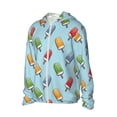 thumbnail image 2 of Pofeuu Modern Ice Cream Print Sun Protection Outdoor Lightweight Full Zip UV Cooling Hoodie Long Sleeve Summer Clothing for Outdoor Hiking-XX-Large, 2 of 5