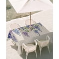 thumbnail image 3 of 60x102 Inch Outdoor Tablecloth with Umbrella Hole Zipper Rectangle Purple Flowers Rectangular Tablecloths Outside Waterproof Weeping Spring Floral Rustic Pastoral Patio Table Cover for Picnic Party, 3 of 8