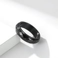 thumbnail image 2 of PAURO Unisex's Stainless Steel Anxiety Rotatable Wedding Promise Ring Black Size 8, 2 of 4