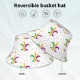thumbnail image 2 of Fotbe Mardi Gras Carnival1 Sombrero Tipo Pescador con Estampado – Sombrero de Sol de Algodón de Moda para Playa, Golf, Pesca, 2 of 6