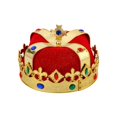 thumbnail image 2 of Chapeau Couronne Roi Royal Accessoire de Fête Robe de Bal Roi Prince Couronne pour Bal Vacances Rouge, 2 of 9