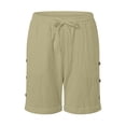thumbnail image 4 of vigerkar Womens Breathable Shorts,Linen Shorts for Women, Summer Vacation Beach Short Pants Casual Clothes (Khaki, XL), 4 of 6