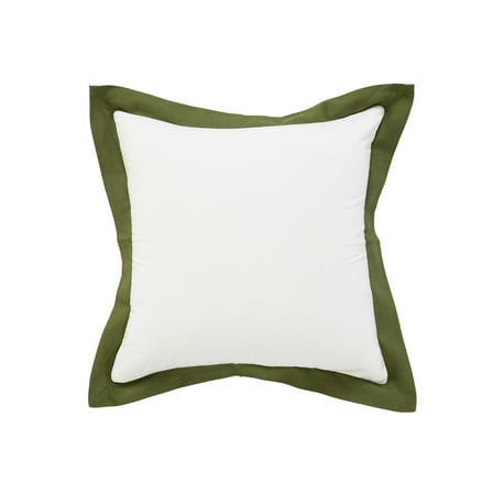 Ox Bay Flora Empire Bordered Throw Pillow, White / Green, 20" x 20"