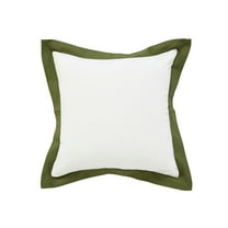 Ox Bay Flora Empire Bordered Throw Pillow, White / Green, 20" x 20"