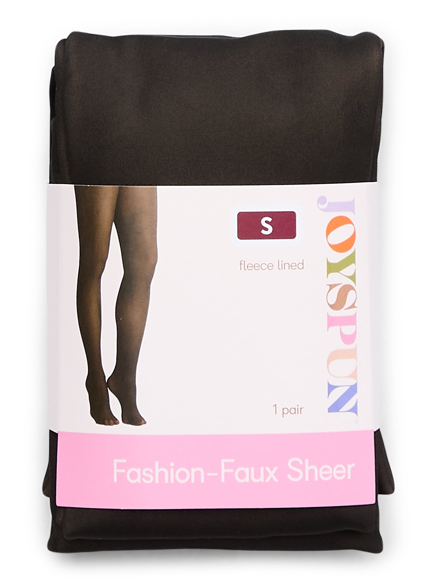 Joyspun Women's Faux Sheer Fleece Tights, Sizes S to 3XL