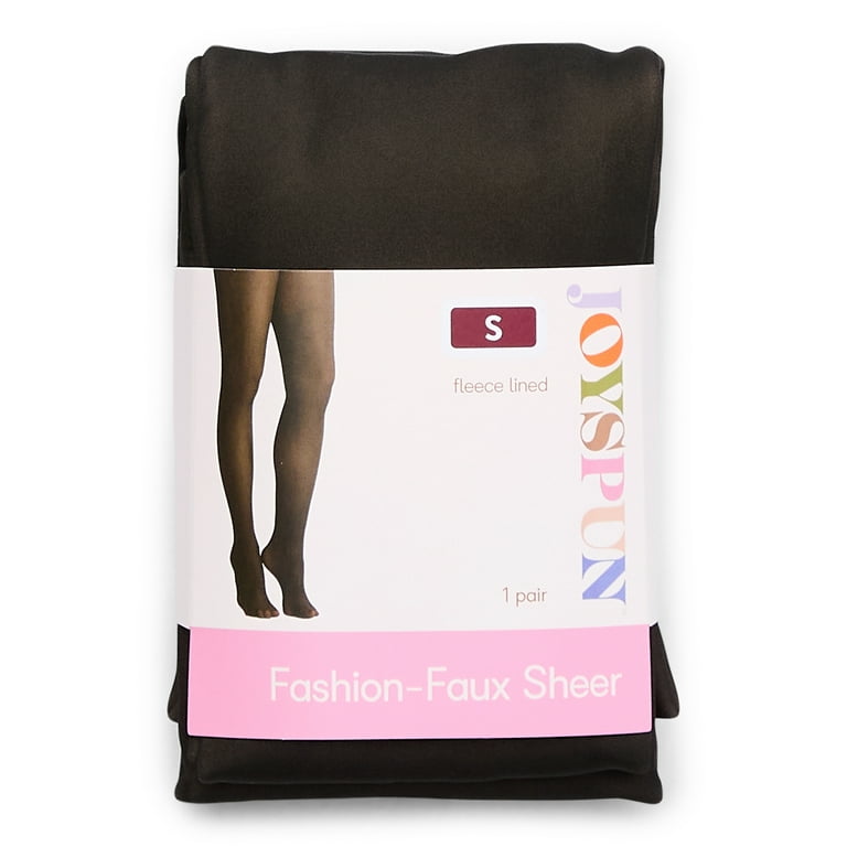 Faux sheer fleece lined tights sale