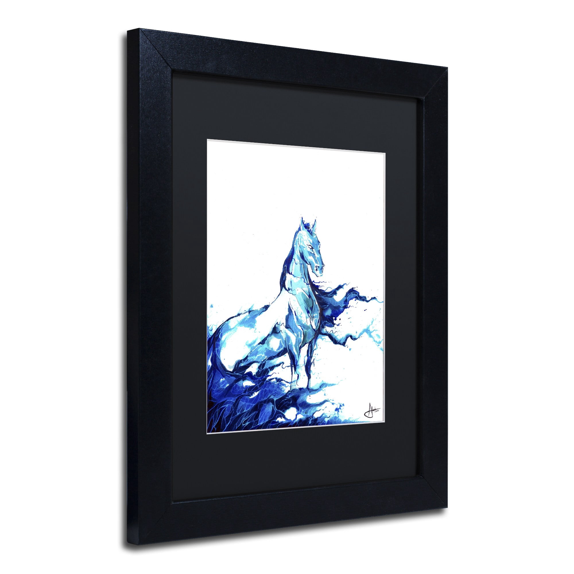 Poseidon' Canvas Art by Marc Allante, Black Matte, Black Frame